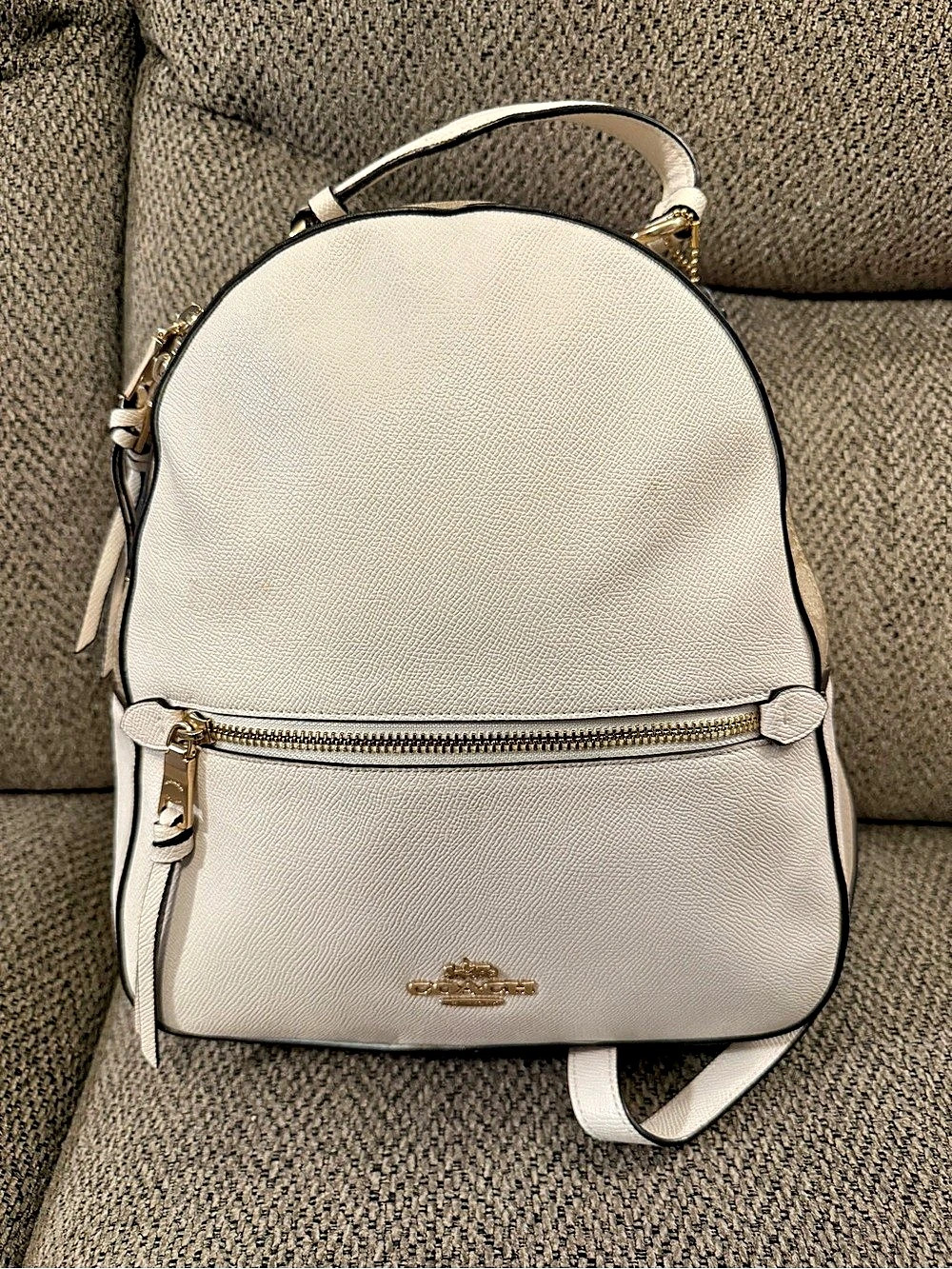 Coach Court Backpack In Signature Canvas White & Beige